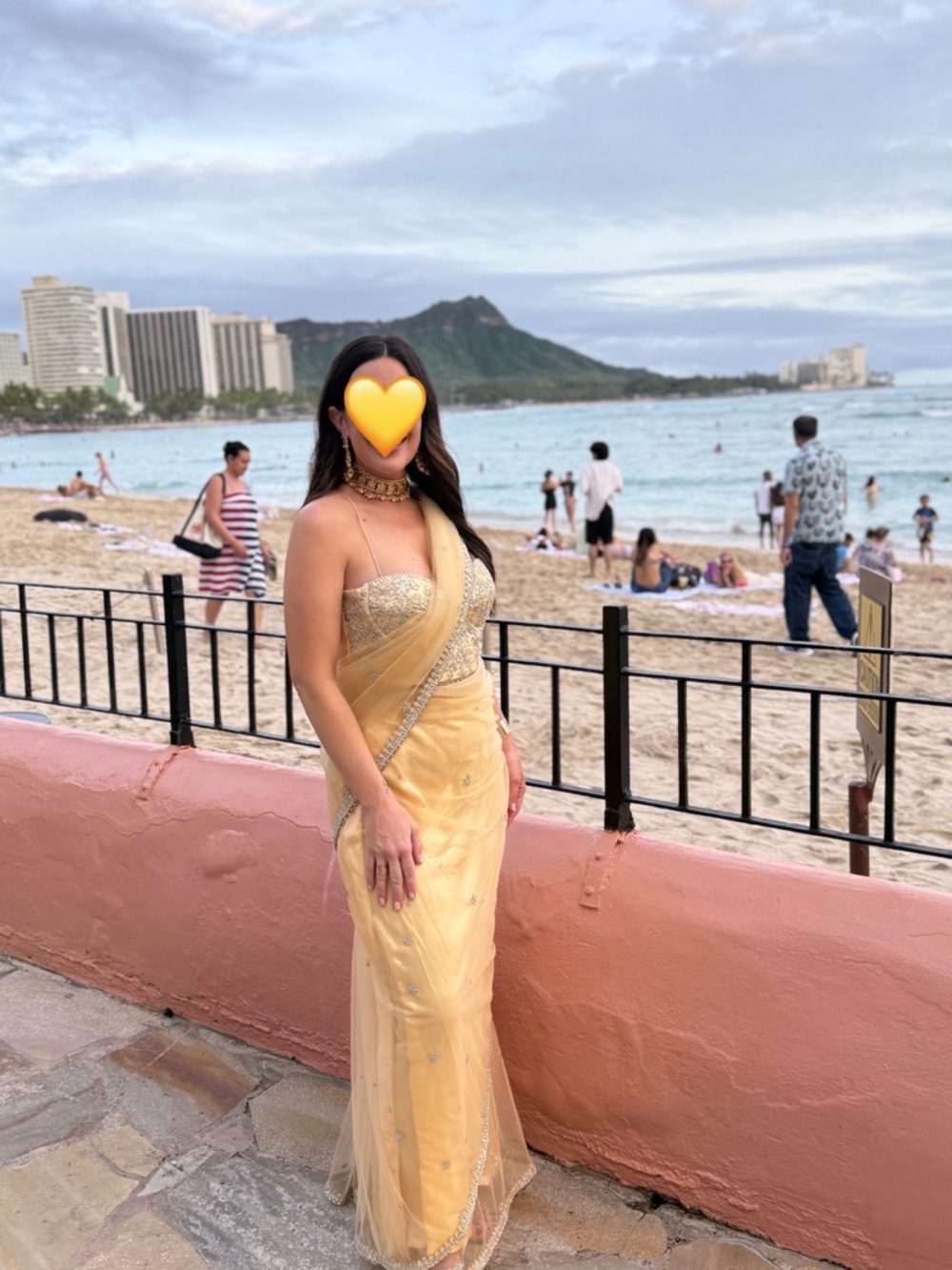 Elegant Yellow Saree Dress with Sequin Bodice
